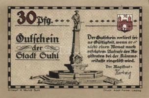 Német Birodalom/Weimari Köztársaság Suhl 1922. 30Pf (4X) 4klf teljes sor T:I