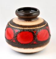 Scheurlich (Fat Lava) váza, festett mázas kerámia, jelzett, apró kopásnyomokkal, m: 16 cm