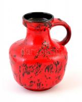 Cartens (Fat Lava) füles váza, festett mázas kerámia, jelzett, apró kopásnyomokkal, m: 23 cm