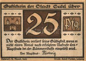 Német Birodalom/Weimari Köztársaság Suhl 1922. 25Pf (4X) 4klf teljes sor T:I