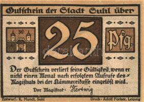 Német Birodalom/Weimari Köztársaság Suhl 1922. 25Pf (4X) 4klf teljes sor T:I