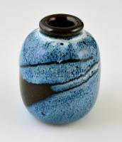 Taizé kis váza, jelzett (tervező:Daniel de Montmollin), festett mázas porcelán, hibátlan, m: 8 cm