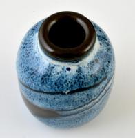 Taizé kis váza, jelzett (tervező:Daniel de Montmollin), festett mázas porcelán, hibátlan, m: 8 cm