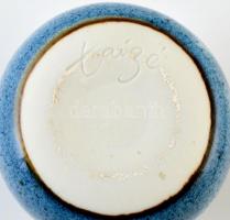 Taizé kis váza, jelzett (tervező:Daniel de Montmollin), festett mázas porcelán, hibátlan, m: 8 cm