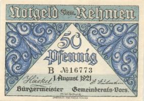 Német Birodalom/Weimari Köztársaság Rehmen 1921. 25Pf (2X)+ 50Pf (4X)6klf teljes sor T:I