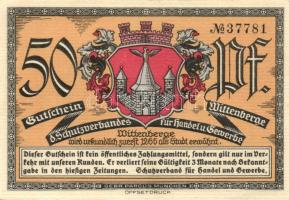 Német Birodalom/Weimari Köztársaság Wittenberge 1921. 50Pf (6X)6klf teljes sor T:I