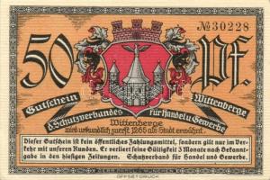 Német Birodalom/Weimari Köztársaság Wittenberge 1921. 50Pf (6X)6klf teljes sor T:I