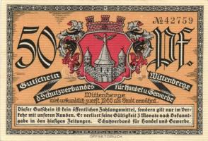 Német Birodalom/Weimari Köztársaság Wittenberge 1921. 50Pf (6X)6klf teljes sor T:I