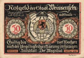 Német Birodalom/Weimari Köztársaság Weissenfels 1921. 50Pf (6X) 6klf teljes sor T:I