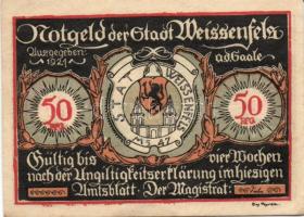 Német Birodalom/Weimari Köztársaság Weissenfels 1921. 50Pf (6X) 6klf teljes sor T:I