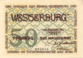 Német Birodalom/Weimari Köztársaság Westerburg 1920. 50Pf (3X) 3klf teljes sor T:I