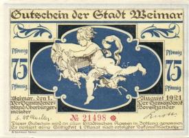 Német Birodalom/Weimari Köztársaság Weimar 1921. 75Pf (3X) 3klf teljes sor T:I