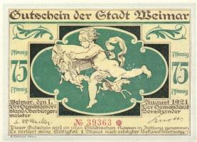 Német Birodalom/Weimari Köztársaság Weimar 1921. 75Pf (3X) 3klf teljes sor T:I