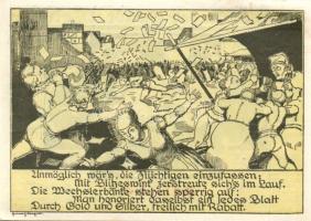 Német Birodalom/Weimari Köztársaság Weimar 1921. 75Pf (3X) 3klf, az egyik kék 75Pf erős nyomdahibás,...