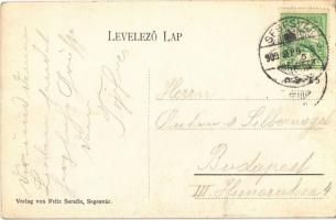 Segesvár, Schassburg, Sighisoara; Piac, Kerületi Munkásbiztosító Pénztár, Fazekas műhelye, H. Girsch...