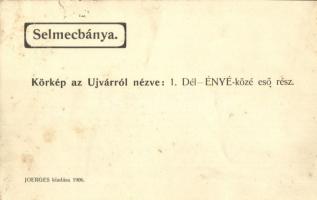 Selmecbánya, Schemnitz, Banská Stiavnica; Körkép az Újvárról nézve: Dél-Északnyugat közé eső rész. J...