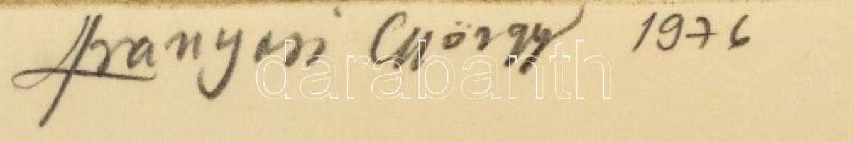 Aranyosi György (1944-): Mathias Rex. Rézkarc, papír, jelzett, 31×21 cm