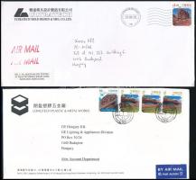 6 db levél, közte expressz + 1 db Virág (I.) bélyeggel bérmentesített + 11 db külföldi küldemény: 6 ...