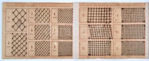 cca 1900 Sodrony minta katalógus, valódi sodronyokkal. Kollerich Pál és Fiai. Kihajtható