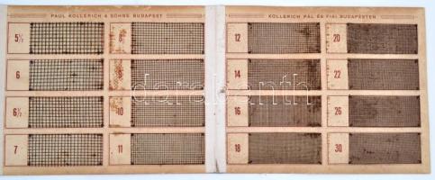 cca 1900 Sodrony minta katalógus, valódi sodronyokkal. Kollerich Pál és Fiai. Kihajtható