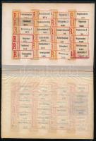 277 db Fekete-piros ajánlási ragjegy 6 lapos kis berakóban