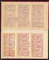 119 db ajánlási ragjegy csak postaügynökségek és fiókposták, 4 lapos zsebberakóban