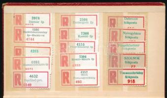 119 db ajánlási ragjegy csak postaügynökségek és fiókposták, 4 lapos zsebberakóban