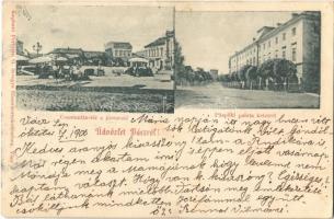 1906 Vác, Constantin tér, Piac, Püspöki palota keletről. Perczián G. özvegye kiadása