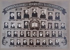 1935 A Hódmezővásárhelyi Református Tanítótestület nagyméretű tabló. 37x28 cm Kartonon