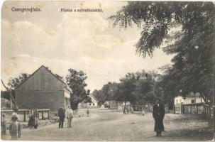 1918 Csengerújfalu, Fő utca, szövetkezet üzlete és saját kiadása (EM)