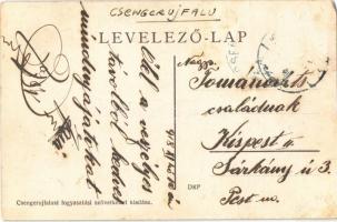 1918 Csengerújfalu, Fő utca, szövetkezet üzlete és saját kiadása (EM)