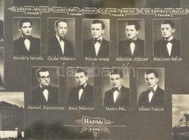 1942 Debrecen Református Gimnázium növendékei. 1941-1942, tablófotó, Debrecen, Hapák Fotó, üvegezett...