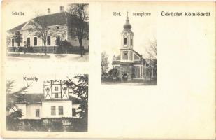 Kömlőd, Iskola, Református templom, Gróf Hugonnay kastély (EK)