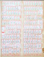 7.655 db nemzeti színű ragjegy, irányítószámos, többféle típus, 1.085 településnév, 1.255 féle irány...