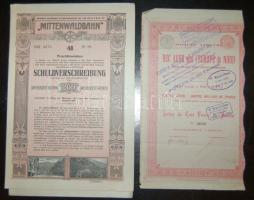 1898-1912. 1db belga és 2db osztrák értékpapír