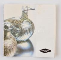 Iittala vízimadár, finn asztali üvegdísz, fújt, kézzel festett, jelzés nélkül, ismertető füzettel, a...