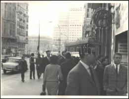 Puskás és Bozsik Madridban, 7 db nagyméretű fotó, 30×39 cm