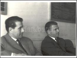 Puskás és Bozsik Madridban, 7 db nagyméretű fotó, 30×39 cm