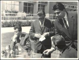 Puskás és Bozsik Madridban, 7 db nagyméretű fotó, 30×39 cm