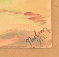 Olvashatatlan jelzéssel: Csikós. Akvarell, papír, foltos, üvegezett keretben, 21×30 cm