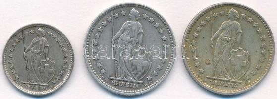 Svájc 1945. 1Fr Ag + 1957. 1Fr Ag + 1959. 1/2Fr Ag T:2
Switzerland 1945. 1 Franc Ag + 1957. 1 Franc...