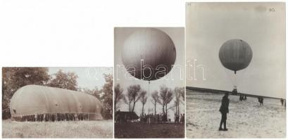 3 db első világháborús osztrák-magyar katonai ballon, fotók / 3 WWI K.u.K. (Austro-Hungarian) military balloons, photos