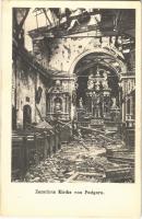 Monte Calvario (Gorizia), Podgora bei Görz; Zerstörte Kirche / WWI destroyed church interior with ruins