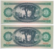 1969. 10Ft (2x) sorszámkövetők T:I,I- egyiken apró szakadás 
Adamo F7