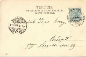 1905 Beirut, Beyrouth; vu de la caserne / militry barracks, market + "OESTERREICHISCHE POST&quo...