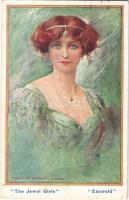 1919 The Jewel Girls. Emerald. B.K.W.I. Nr. 258/3. s: Cecil W. Quinnell