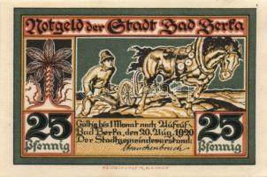 Német Birodalom/Weimari Köztársaság/Berka 1920. 10Pf, 25Pf, 50Pf komplett sor! T:I