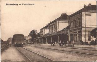1921 Füzesabony, vasútállomás, vonat