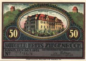 Német Birodalom/Weimari Köztársaság/Ziegenrück 1921. 50Pf (6x) mind klf, komplett sor! T:I