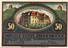 Német Birodalom/Weimari Köztársaság/Ziegenrück 1921. 50Pf (6x) mind klf, komplett sor! T:I